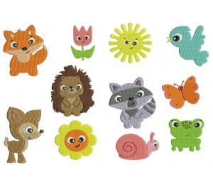 Stickserie - Waldleben mini